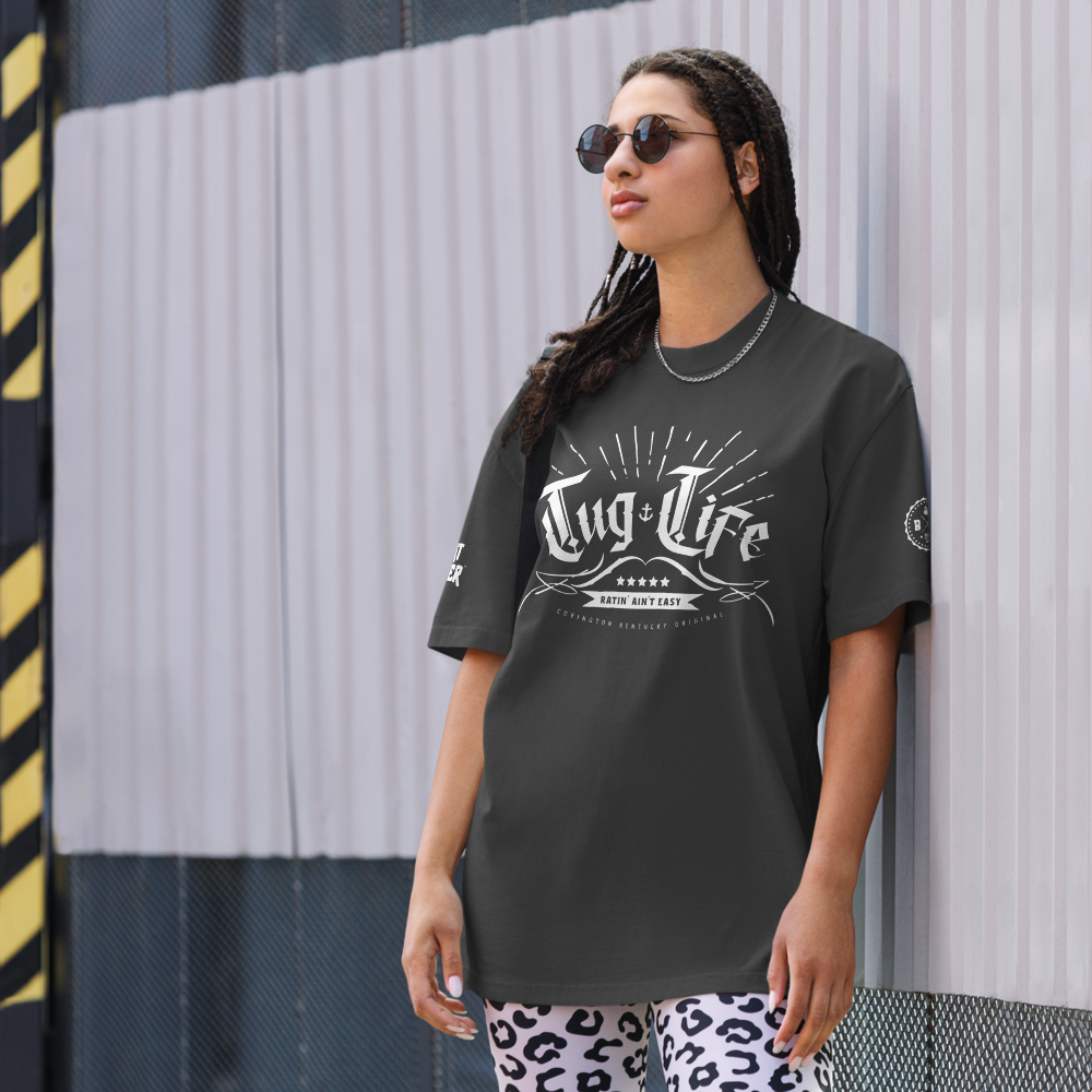 *NEW* Tug Life, Ratin' Ain't Easy Oversized faded t-shirt