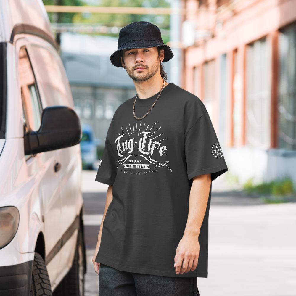 *NEW* Tug Life, Ratin' Ain't Easy Oversized faded t-shirt